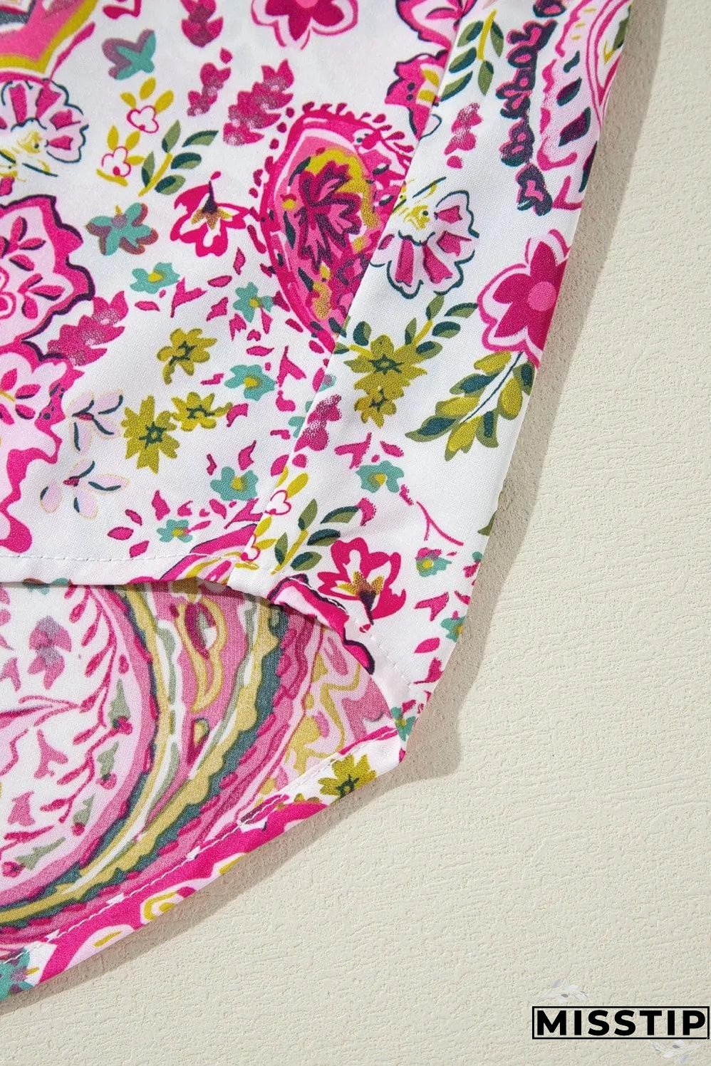 Pink Floral Paisley Printed Casual Shirt