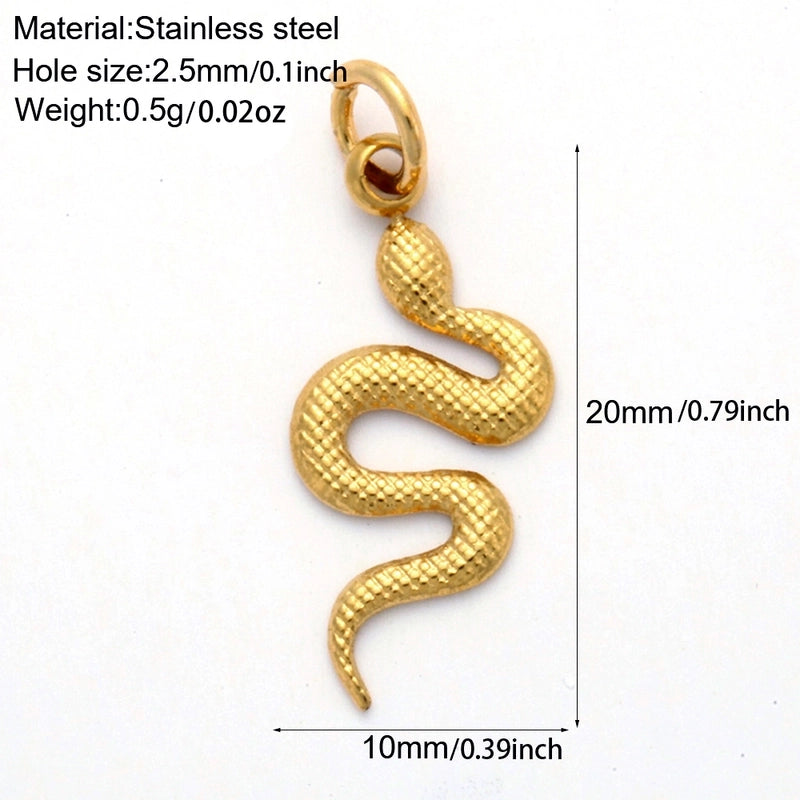 1 Piece 12*16mm 22*15mm 304 Stainless Steel Animal Snake Pendant Jewelry Accessories