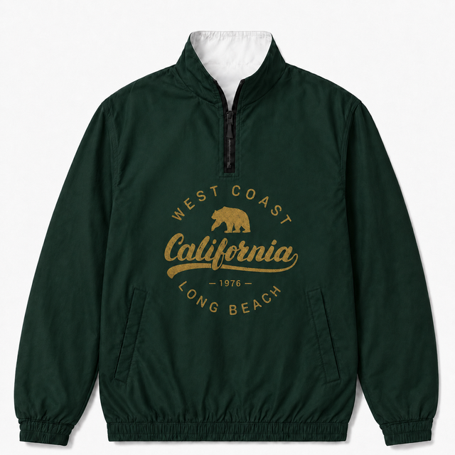 Varsity West Coast California Green Half Zip Pullover