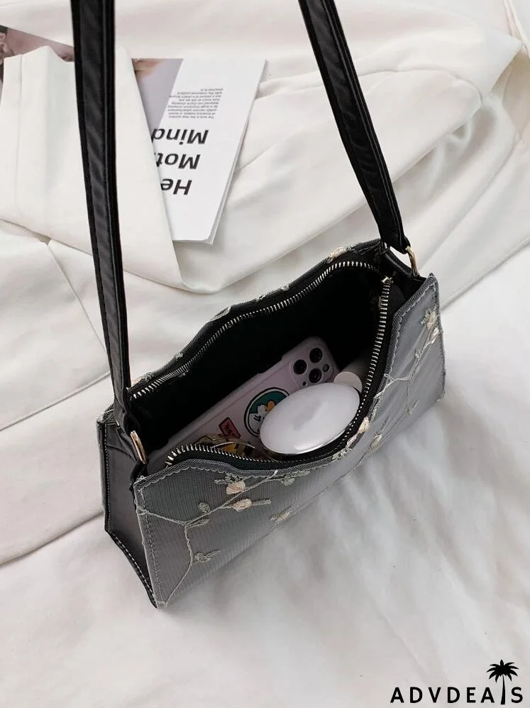 Floral Embroidered Shoulder Bag