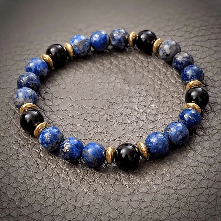 Olivenorma "Healing Trust" Lapis Lazuli Black Onyx Bracelet