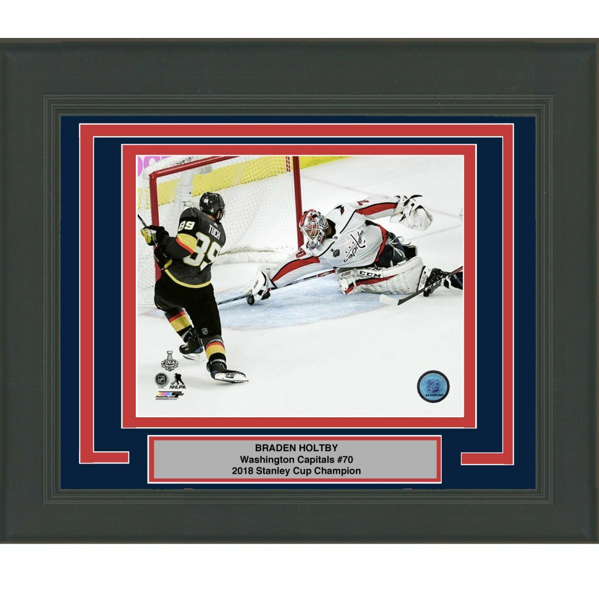 Framed BRADEN HOLTBY Save Washington Capitals Stanley Cup 8x10 Photo Poster painting Matted #2