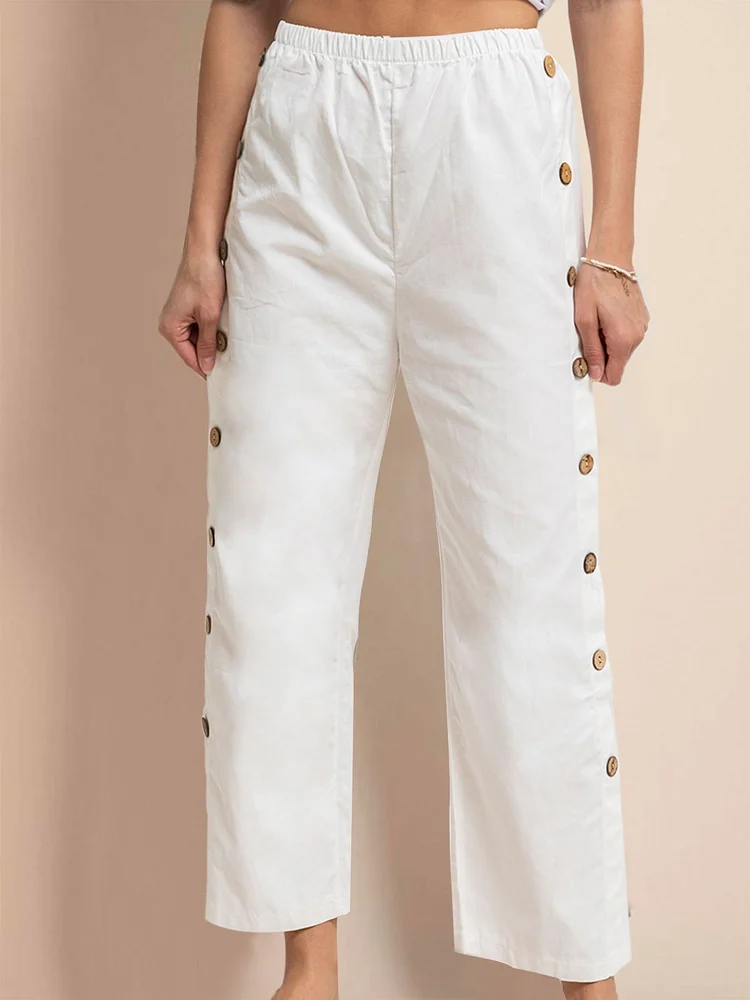 women new Buttoned Pants