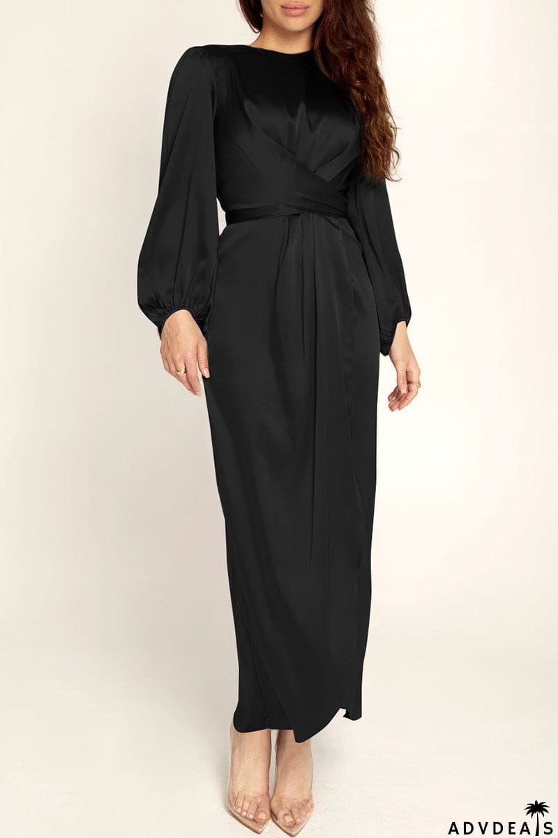 Fashion Celebrities Solid Patchwork O Neck A Line Dresses