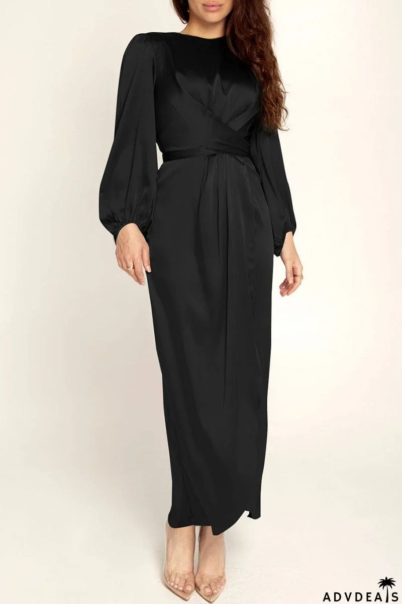 Fashion Celebrities Solid Patchwork O Neck A Line Dresses