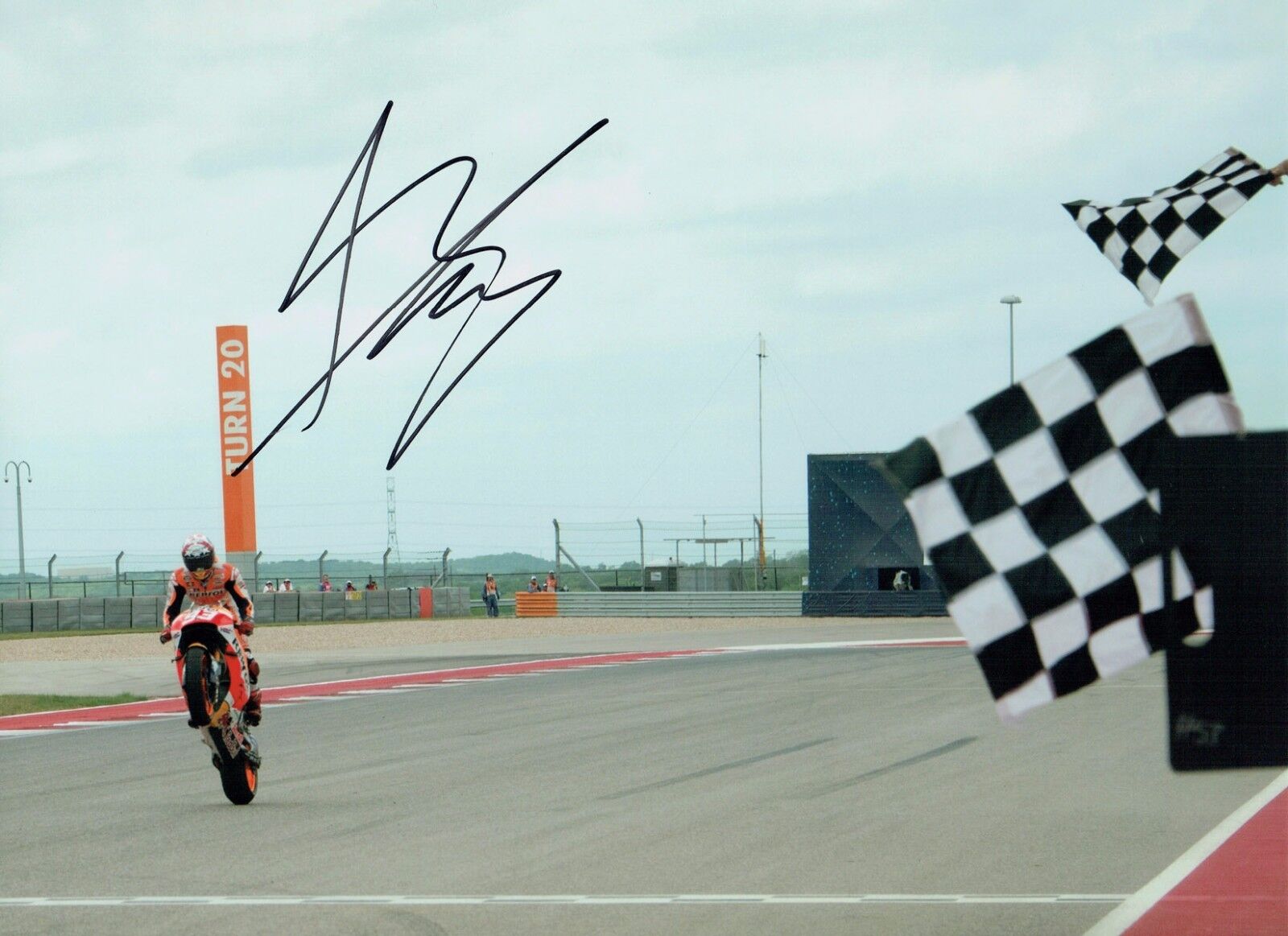 Marc MARQUEZ SIGNED Huge 16x12 Autograph Photo Poster painting AFTAL COA MOTOGP USA Texas Win