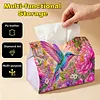 (24cm)Diamond Art Tissue Box DIY PU Napkin Cover for Home Decoration(Bird)