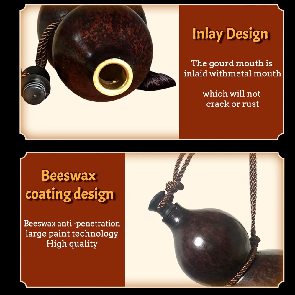 Tegooe Retro Gourd Shape Water Bottle Large Capacity