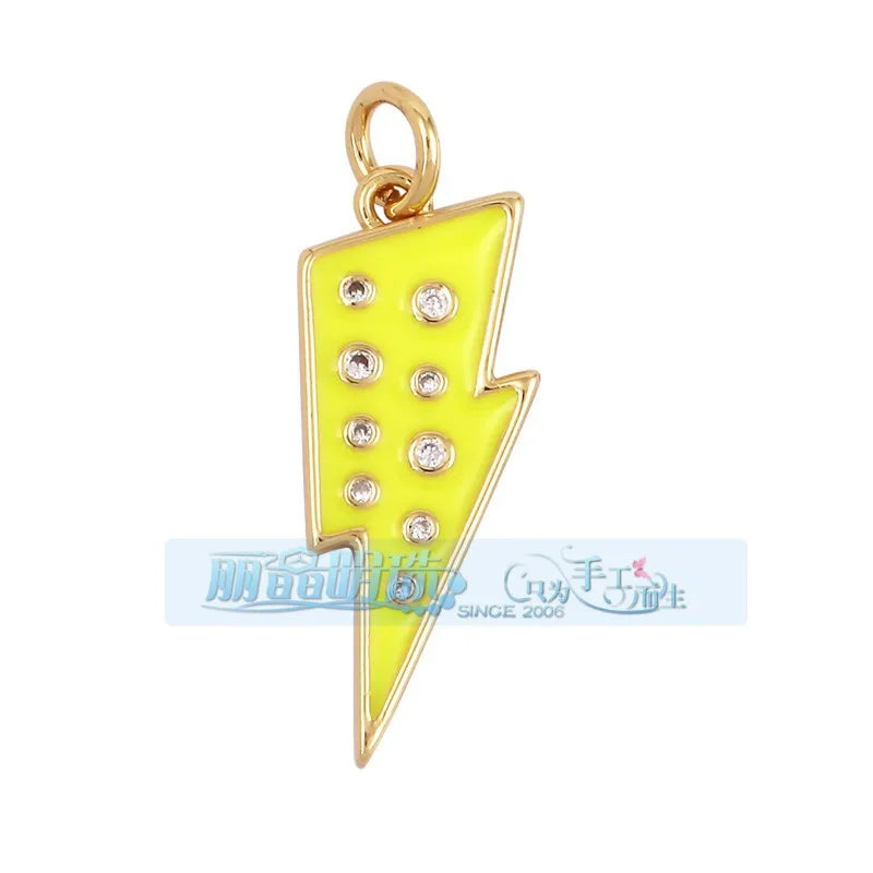 1 Piece 27*7.5mm 6*24mm Copper Lightning Pendant Jewelry Accessories