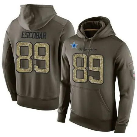 NFL Men's  Dallas Cowboys #89 Gavin Escobar Stitched Green Olive Salute To Service KO Performance Hoodie