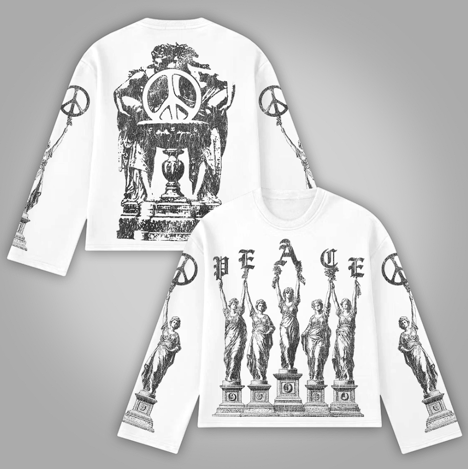 Sopula Advocate For Peace Vintage Medieval Graphics Cotton Long Sleeve T-Shirt