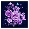 DIY 5D Purple Flowers Diamond Painting Embroidery Cross Crafts Stitch Decor