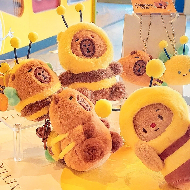 Cartoon Style Bee Plush Women's Bag Pendant Keychain