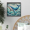 Diamond Painting -DIY Round Drill Mosaic Dolphin(40x40cm)