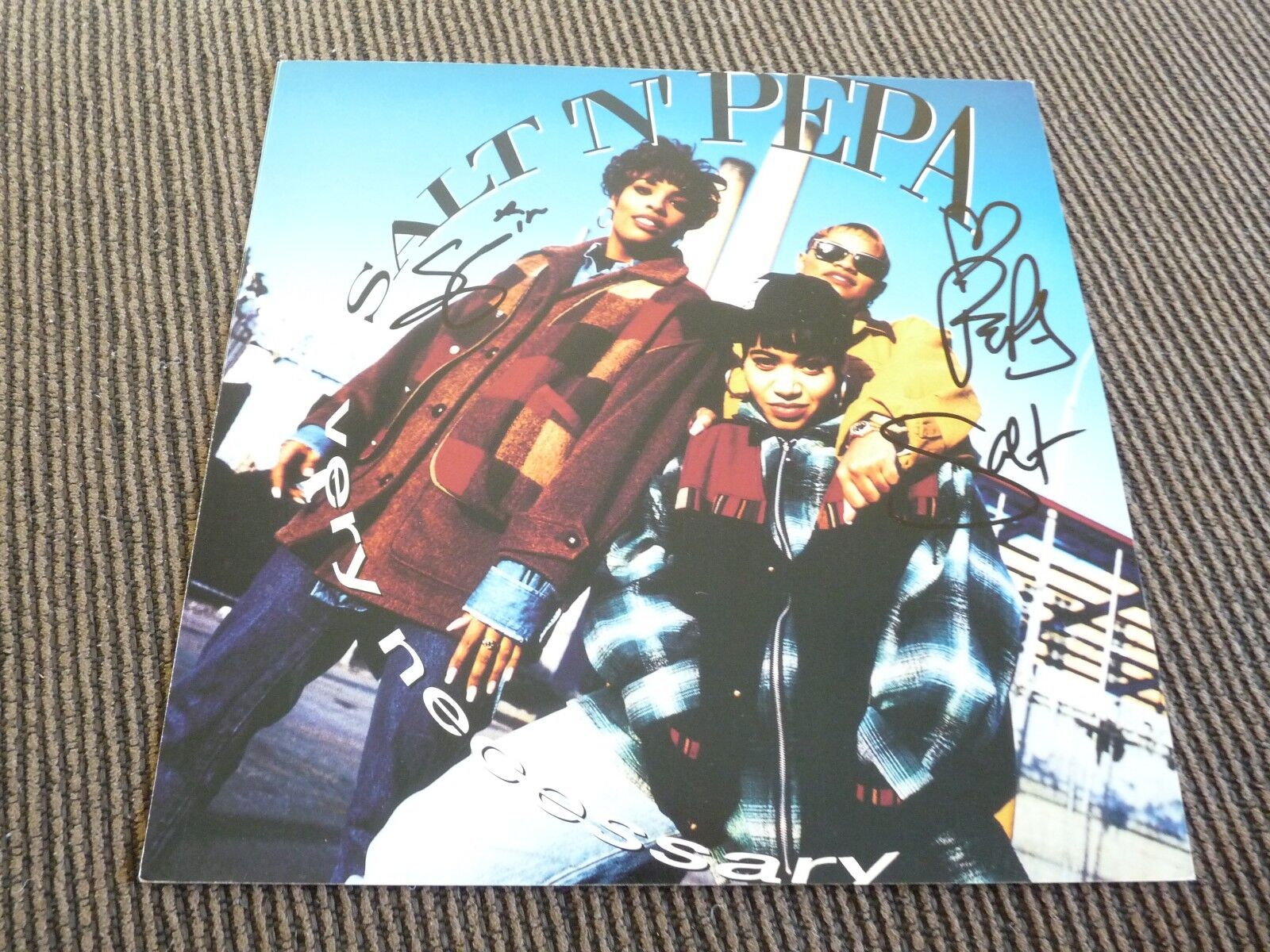 Salt N Pepa Signed Autographed Record Flat Poster Photo Poster painting x3 PSA Guaranteed #2