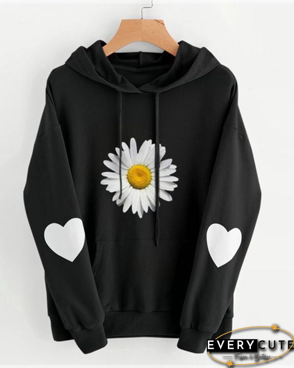 Daisy Print Cute Long Sleeve Hoodies