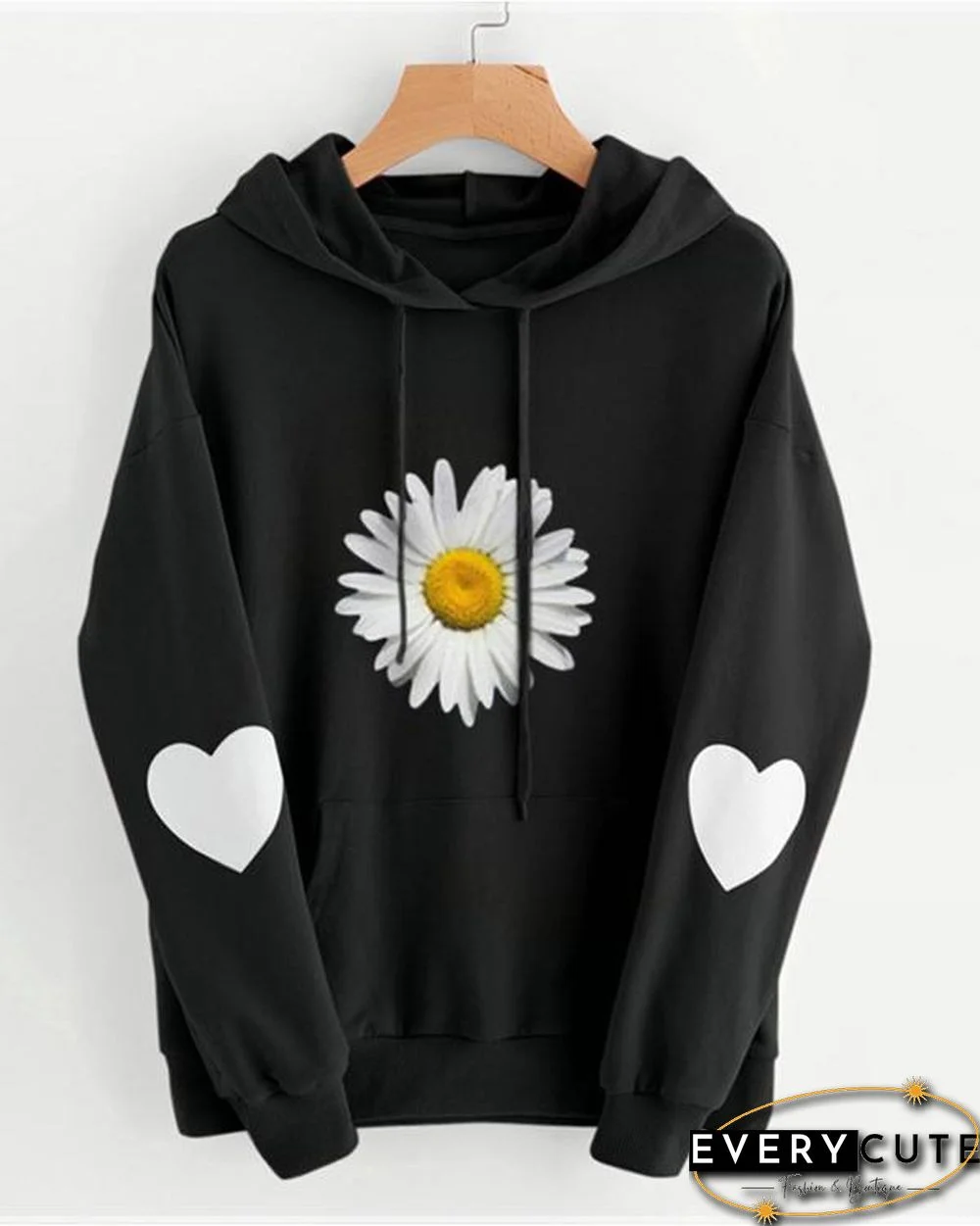 Daisy Print Cute Long Sleeve Hoodies