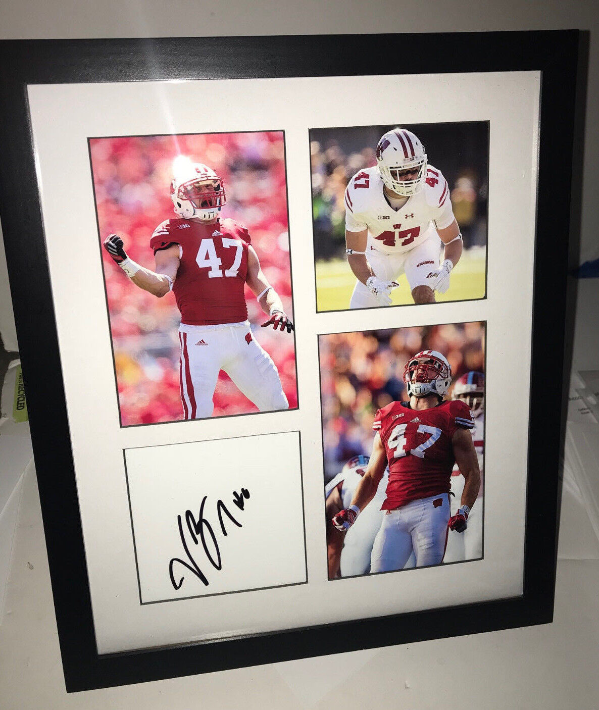 Vince Biegel Wisconsin Badgers football autographed signed Photo Poster painting frame Packers