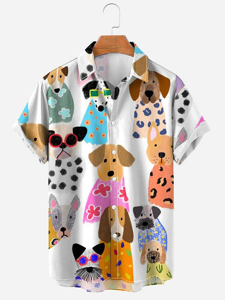 Women's Colorful Cartoon Dog Print Casual Sweatshirt