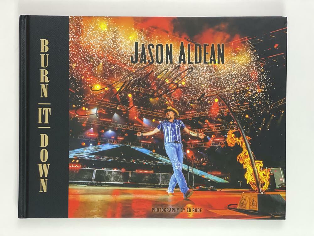 JASON ALDEAN SIGNED AUTOGRAPH BURN IT DOWN