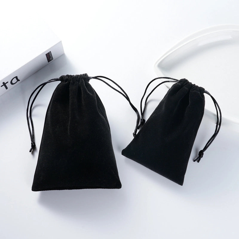 Minimalist Classic Style Solid Color Flannel Jewelry Packaging Bags