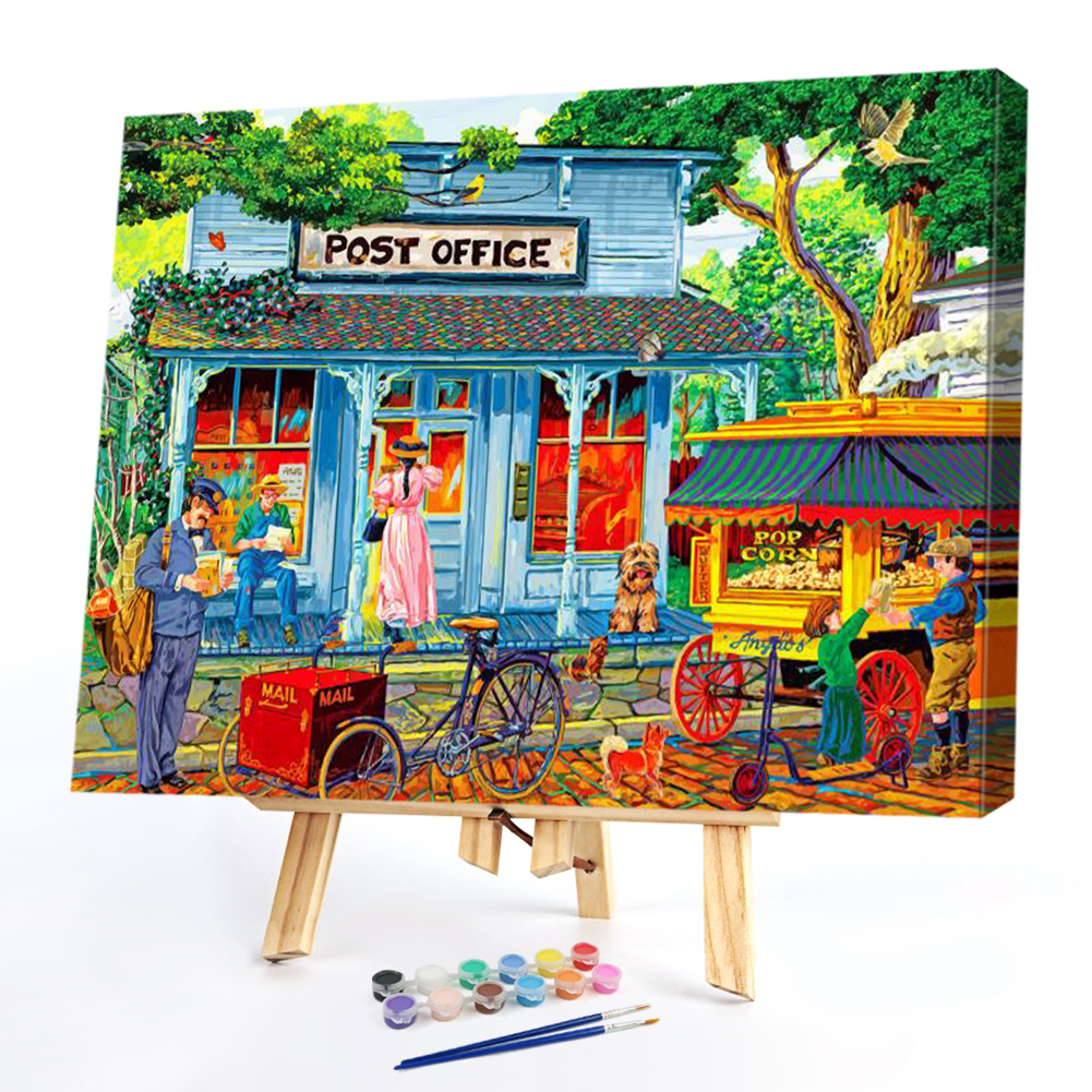 

50*40CM - Paint By Numbers - Street Coffee Shop, 501 Original