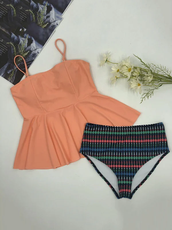 Conservative Falbala Bandeau +Colorful Bikini Pants
