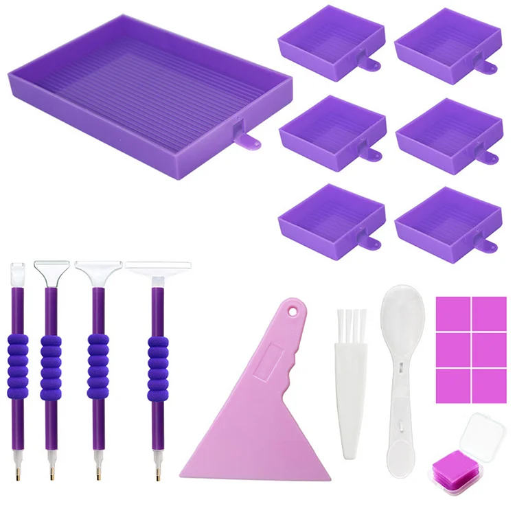 Plastic Diamond Art Painting Bead Sorting Trays, Accessories and