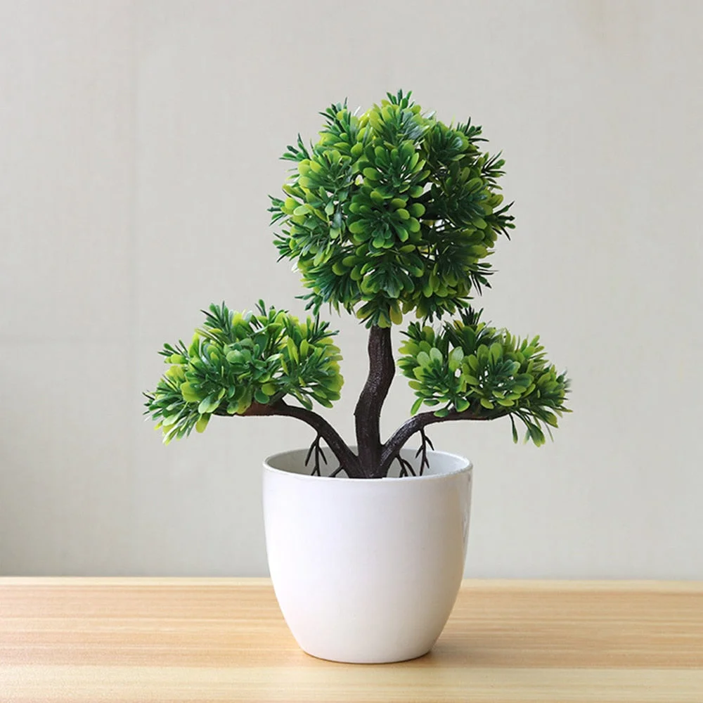 Artificial Plants Potted Bonsai Garden Decoration Outdoor Fake Plant Teen Room Decor Party Table Ornament For Home Garden Decor