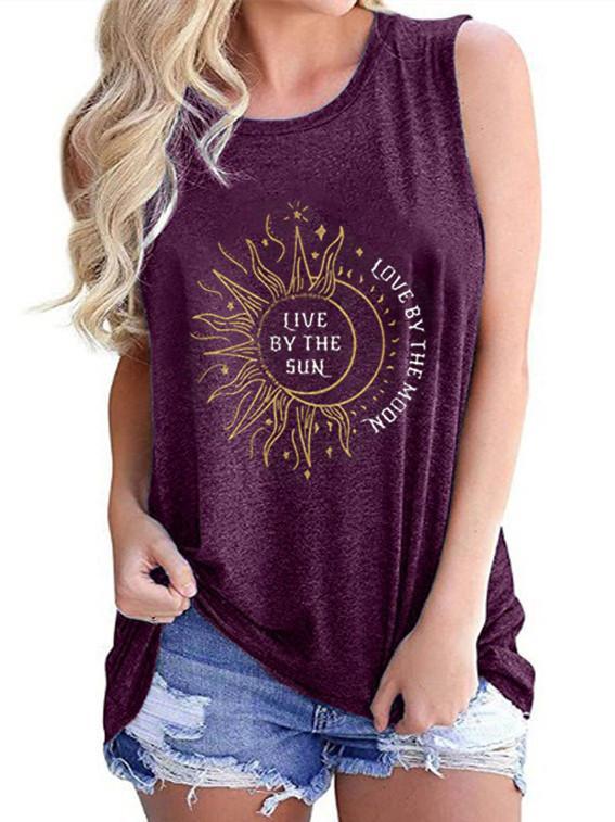 Women Sleeveless Scoop Neck Floral Printed Top