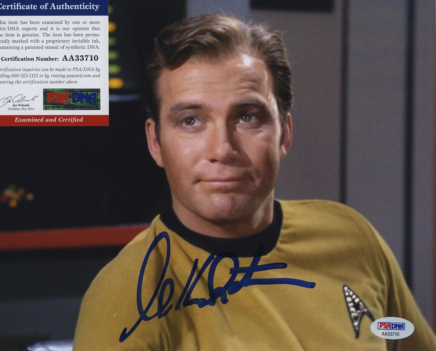 WILLIAM SHATNER STAR TREK SIGNED AUTOGRAPHED COLOR 8X10 Photo Poster painting PSA DNA AA33710