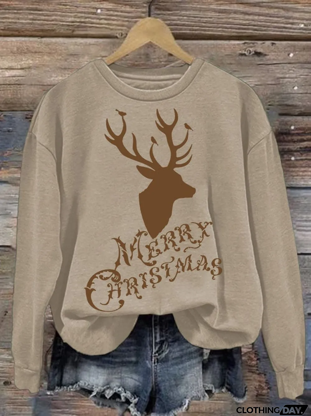 Women's Vintage Christmas Print Sweatshirt