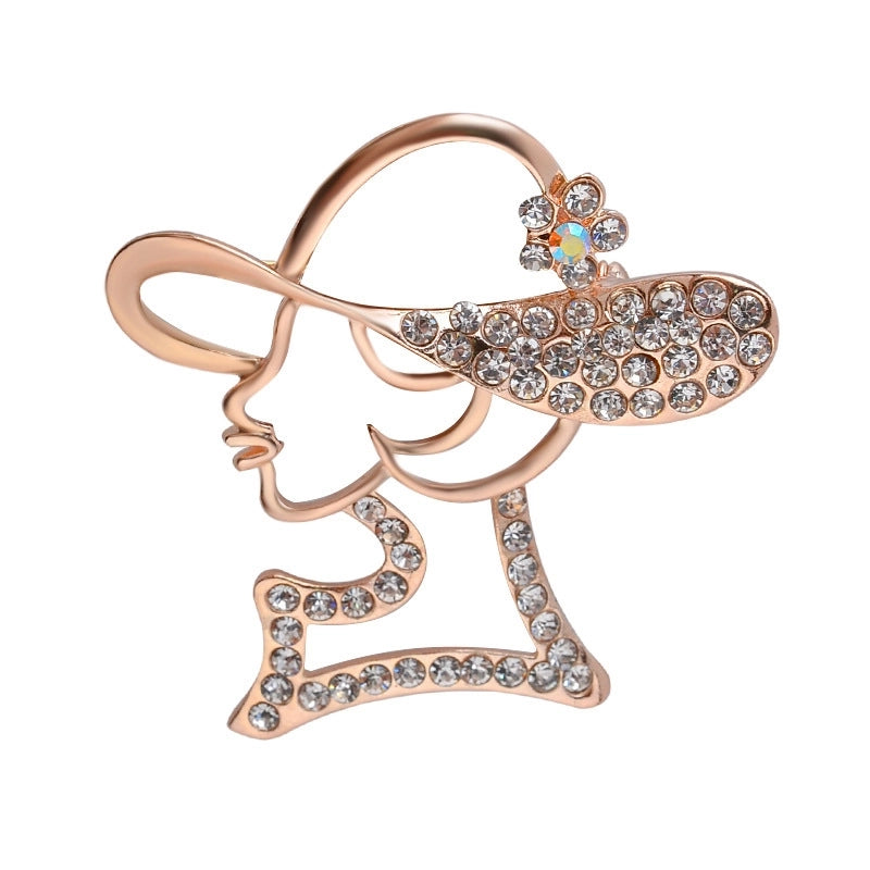 Fashion Pin Letter Butterfly Alloy Inlay Rhinestones Women’S Brooches