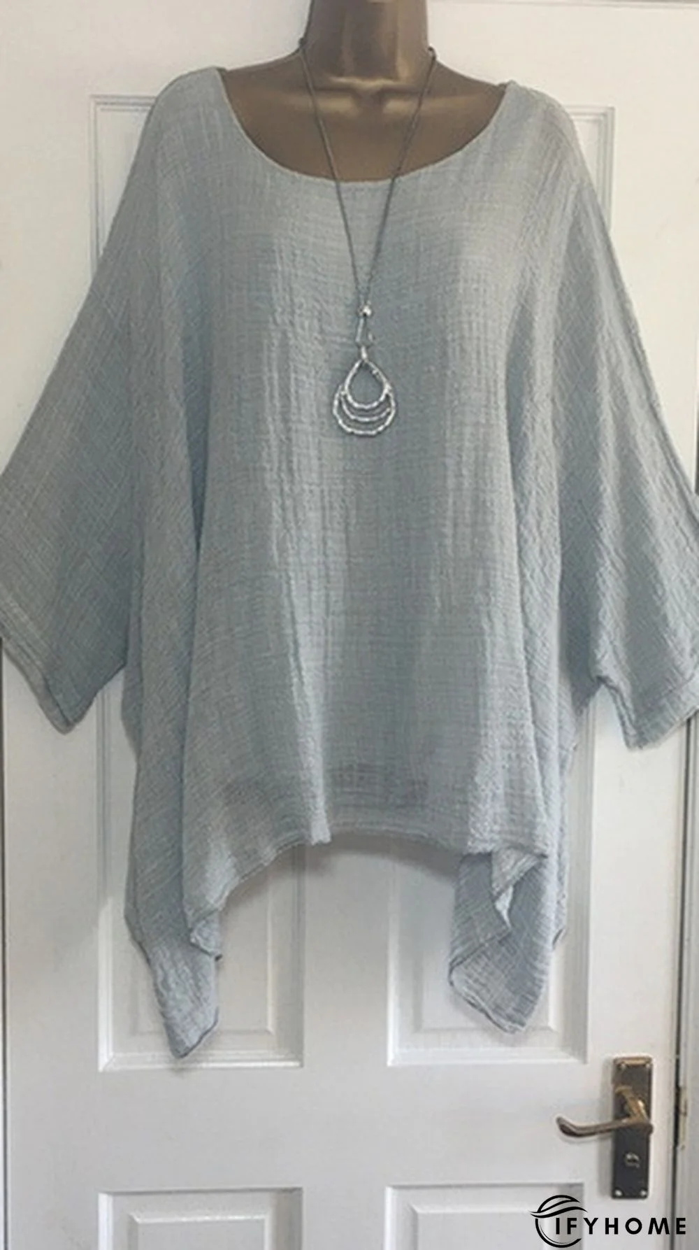 3/4 Sleeve Crew Neck Shirts & Tops | IFYHOME