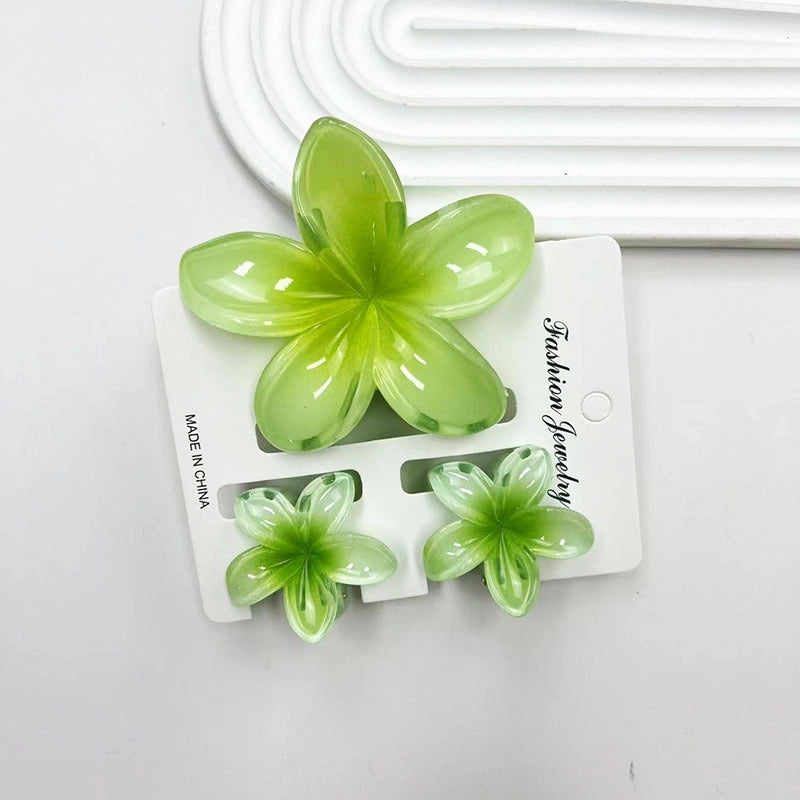 Vacation Modern Style Women’s Flower Resin Hair Claws