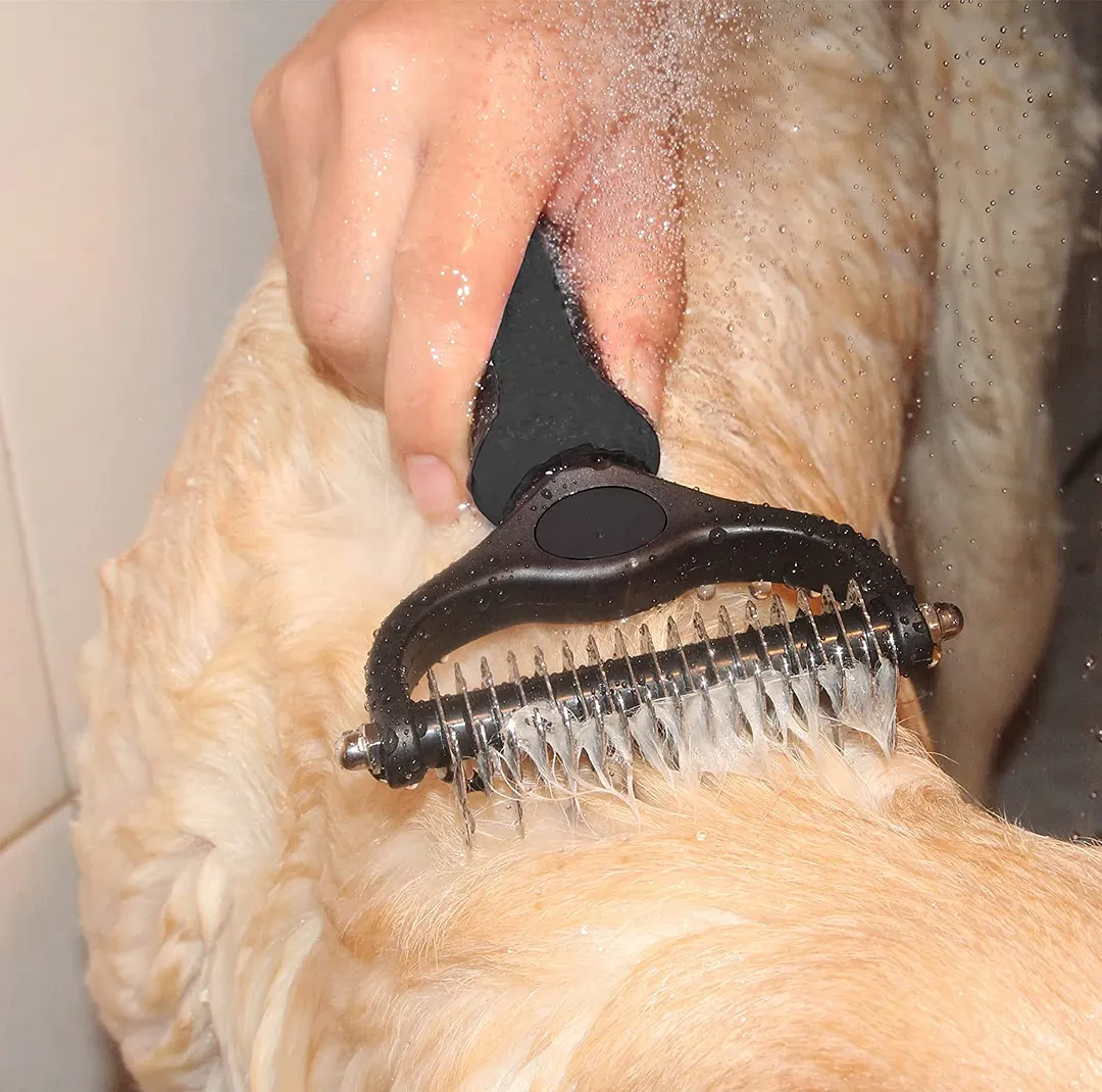  Pet Grooming Double Sided Dematting Undercoat Rake (Big)
