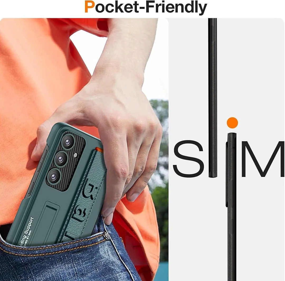 Suitable for S26 Ultra phone case, ultra-thin stand, elastic wrist strap, precision hole, shockproof protective case