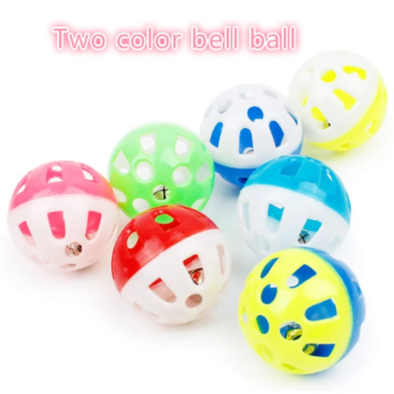 SUEF 1pcs Multicolor hollow ball bell ball plastic ball ball ball cat dog toy bell sound pet toy@03