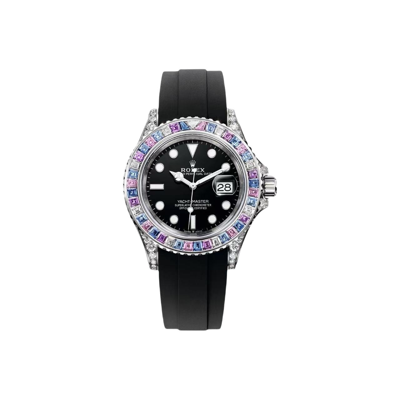  改裝定製  高仿勞力士 ROLEX 遊艇名仕型 自動機械機芯 男款 黑色錶盤 橡膠錶帶