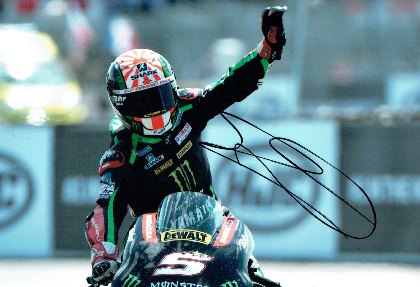 Johann ZARCO 2017 SIGNED MOTOGP AUTOGRAPH 12x8 Photo Poster painting D Yamaha Tech 3 AFTAL COA