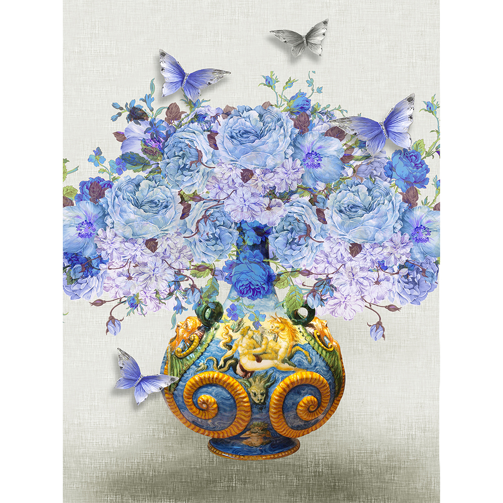 

Flower Butterfly - 11CT Stamped Cross Stitch - 40*50CM, 501 Original