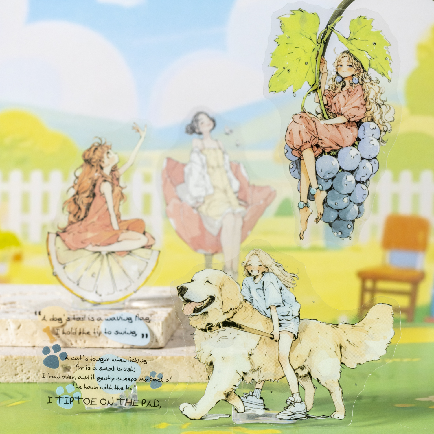 PET 스티커 - 꽃의 대세계 시리즈 빈티지 걸 캐릭터