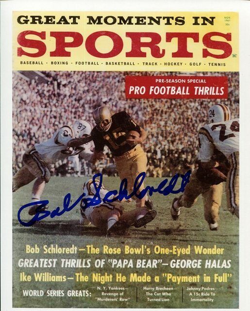 Bob Schloredt Washing Huskies UW CFB HOF Autographed Signed 8x10 Photo Poster painting CFS