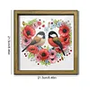 Flowers and Birds DIY Special Shaped Drill Wooden Diamond Painting Tabletop Ornaments Kit with Photo Frame Desktop Diamond Art Kits Double-Sided Pattern for Adults/Beginners Home Decor