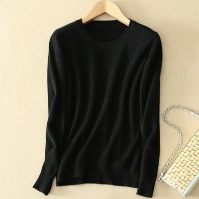Plus Size 3XL High Quality Autumn Winter Warm Cashmere Pullovers Sweater Women O-Neck Solid Knitted Sweaters Pull Femme Hiver - BlackFridayBuys