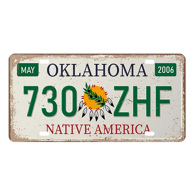 OKLAHOMA 730zhf - permis de plaque de voiture ancienne - 5.9x11.8inch