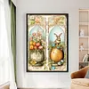 uk.everydayedeals (Limited Stock)Cross Stitch - 11ct Stamped - Retro Poster-Easter Egg Flower Rabbit (40*60cm)