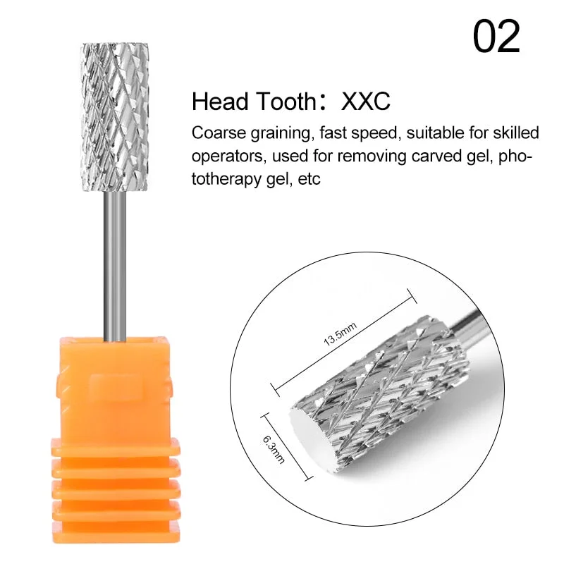 Tungsten steel Milling Nail Drill Bit  Machine Carbide Nail Drill Bits Ceramic Carbide Milling Cutters For Nail Drill-Nail Inspo