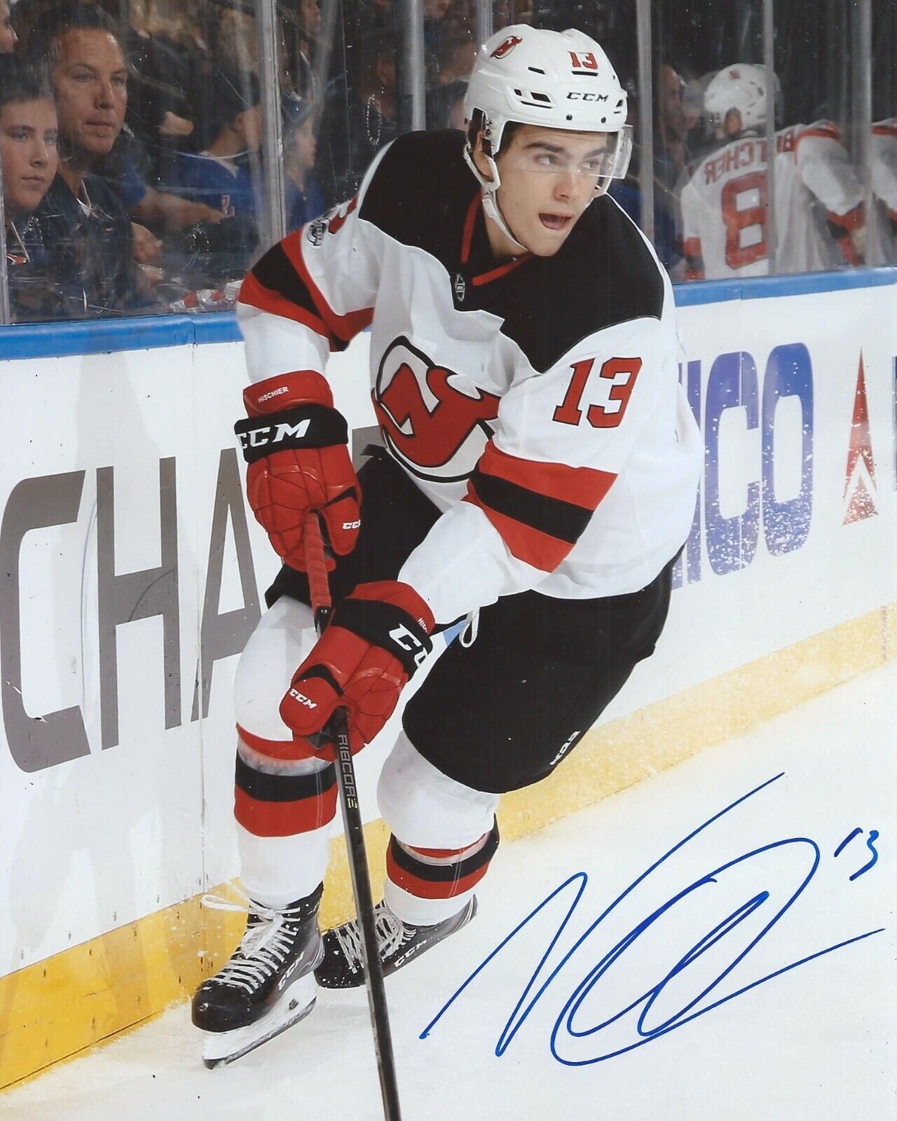 Nico Hischier Signed 8x10 Photo Poster painting New Jersey Devils Autographed COA D