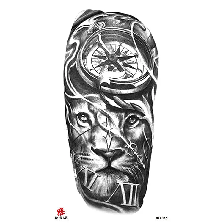 Waterproof Temporary Tattoo Sticker Chest Black Flash Tattoos Wolf Tiger Dragons Sexy Flower Body Art Arm Fake Tatoo Women Men